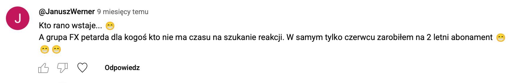 Opinie - grupa FX